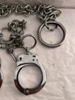 Handcuff 1 Metre Chain Sliding Double Lock Mechanism Solid Steel W  2 Keys