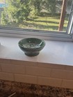 Hand Painted Ceramic Small Decorative Bowl Green With Floral Design