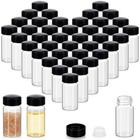 100 Pcs 20ml Glass Vials With Black Screw Caps   Stoppers  Leakproof Mini Bottle