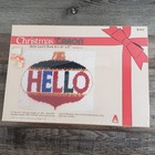 Vintage Caron Hello Ornament Bulb Tree Latch Hook Welcome Rug Kit 20 X 27  Nos