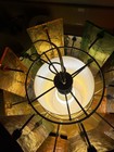 Mid Century Tiered Lucite Panel Light Multicolor Hanging Lamp Chandelier 1960   s