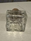 Vintage Decanter Bottle Stopper With Cork Mid Century 1960s Glass Modern Square