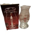 Christmas Hurricane Shade Set Poinsettia   Ribbons Vintage Originals  2 Piece