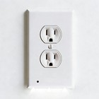 6 Pack Outlet Cover Built-in Led Night Light Wall Plate Round Receptacle