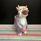 Vintage Japan Ceramic Porcelain Purple Cow Milk Creamer Pitcher Farmhouse W lid