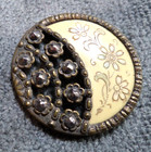 Vintage Antique Victorian Pierced Steel Facet Metal   Celluloid Button Fancy