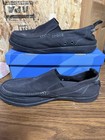 Crocs Walu 11270 Mens 11 Black Canvas Slip On Loafers Boat Shoes Comfort