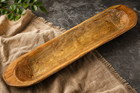 Wooden Dough Bowl Carved Trencher Bread Tray Rustic Farmhouse Kitchen Decor 20 