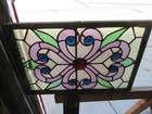   Antique Stained Glass Window 9 Jewels   22 75 X 15 25   Architectural Salvage