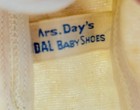 Vintage Mrs  Day   s Ideal Baby Shoes With Box Guide Ivory Satin Button Usa Mcm