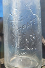 Vintage Antique Clear Embossed Citrate Of Magnesia Medicine Bottle Shield Scroll