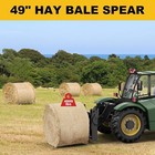 49  Hay Spear Bale Spear Bucket Attachment W  2 Stabilizer Spears Hex Nut sleeve