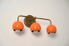 3 Light Vanity Round Shade Handmade Vintage Wall Mid Century Antique Brass Lamp