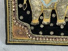 Vtg Wall Hanging Tapestry Kalaga Thai Burmese Embroidered Elephant Glass Art