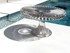 Vtg Crystal Pressed Glass Pedestal Cake Stand Scalloped Edges 9 5-10 X6 euc