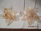Pair Of Vintage Hand Blown Murano Glass Flowers  Decoration  Chandelier Etc