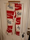 Vintage 70s Coca-cola All Over Print Bell Bottom Draw String Pants Juniors 15 