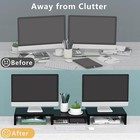 Adjustable Dual Monitor Stand 3-shelf Up To 48 2-inch For Computers Tvs