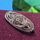 Vintage Sterling Silver Filigree Floral Brooch