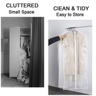 Clear Garment Bags With Full Zipper Lightweight Foldable Dust Proof Breathabl   