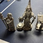 Lot Of 5 Spoontiques Vintage Pewter Figures   Castle Wizard Alter Treasure Owl