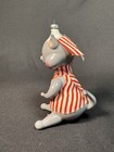 Vintage Di Carlini Italian Blown Glass Christmas Mouse Ornament In Striped Pj   s