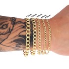 10k Yellow Gold 2 5mm-7 5mm Cuban Curb Link Chain Bracelet Men Womens 7  8  9 