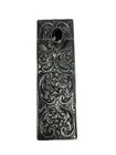 Vintage  Silver Ornate Lipstick Case Holder Mirrored Lid Stone Antique Beauty