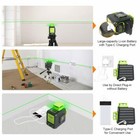 Cross Line Self Leveling Laser Level Li-ion Battery With Type-c Charging Port