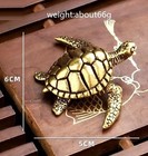Brass Turtle Animal Figurine Miniature Statue Table Desk Home Decoration Toy
