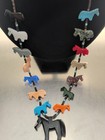 Zuni Multi Stone Horse Animal Fetish Necklace 24    Vintage Hand Carved