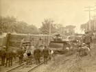 1890 Quincy Mass Train Wreck Cabinet Card Photo Locomotive Railroad Disaster Ma