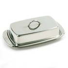 Norpro New Stainless Steel Butter Dish Set Serving Tray 7 5 l X 4 w X 2 h