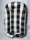 Dockatot Deluxe   charcoal Buffalo - Dark Navy  Gray  Cream Plaid W Carry Case