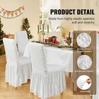 4pcs White Stretch Spandex Folding Chair Covers Wedding Party With Skirt