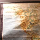 Wall Map Physical World Map Earth Germany 1955 Produced 210x145 Vintage