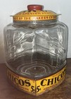 Curtiss Chicos Spanish Peanuts Counter Top Display Advertising Glass Jar