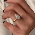2 Ct Pear Cut Lab-grown Diamond Unique Engagement Ring In 925 Sterling Silver