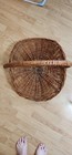 Vintage Large French Flower Gathering Wicker Trug Basket  Farmhouse 22x18x18