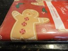 New Peva Vinyl Tablecloth Christmas Gingerbread Men Red White Brown 52  X 70 