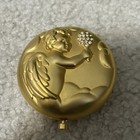 Vtg Estee Lauder Lucidity Gold Tone Crystal Angel Cherub Compact New - Pics