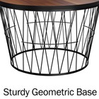Round Coffee Table With Metal Basesmall Modern Accent Table 23 5 W X 15 H