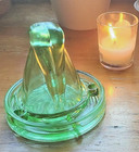 Vintage Like Key Lime Mckee Style Green Art Glass Bottoms Up Cup   Coaster