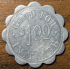 Little Rock  Iowa Ia Chas  Fritz General Store  1 Trade Token Dot Dash Variety