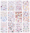 Jmeowio 12 Sheets Flower Nail Art Stickers Decals Self-adhesive Pegatinas   