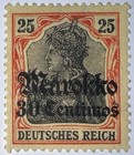 Travelstamps  Germany Offices In Morocco Ovpt Stamp Scott  49 Mint Mogh Wmk