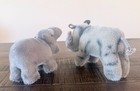 Vintage Near Mint Steiff Nosy Rhino Mockie Hippo Mohair Button   Tag Circa 1950s