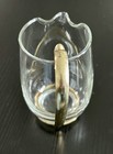 Mcm Libbey Clear Glass Martini Pitcher With Gold-tone Metal Handle Vintage