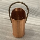 Vtg Odi Solid Copper With Brass Handle And Label Brush Holder  Container