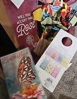 Vintage Big        Large Heart Sewing Basket Floral Tapestry Box Filled With Goodies
